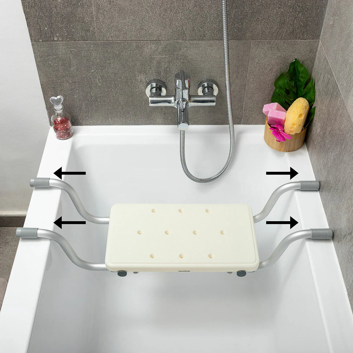InnovaGoods Seburett Badewannensitz 74–83 cm – 2in1, rutschfest, verstellbar