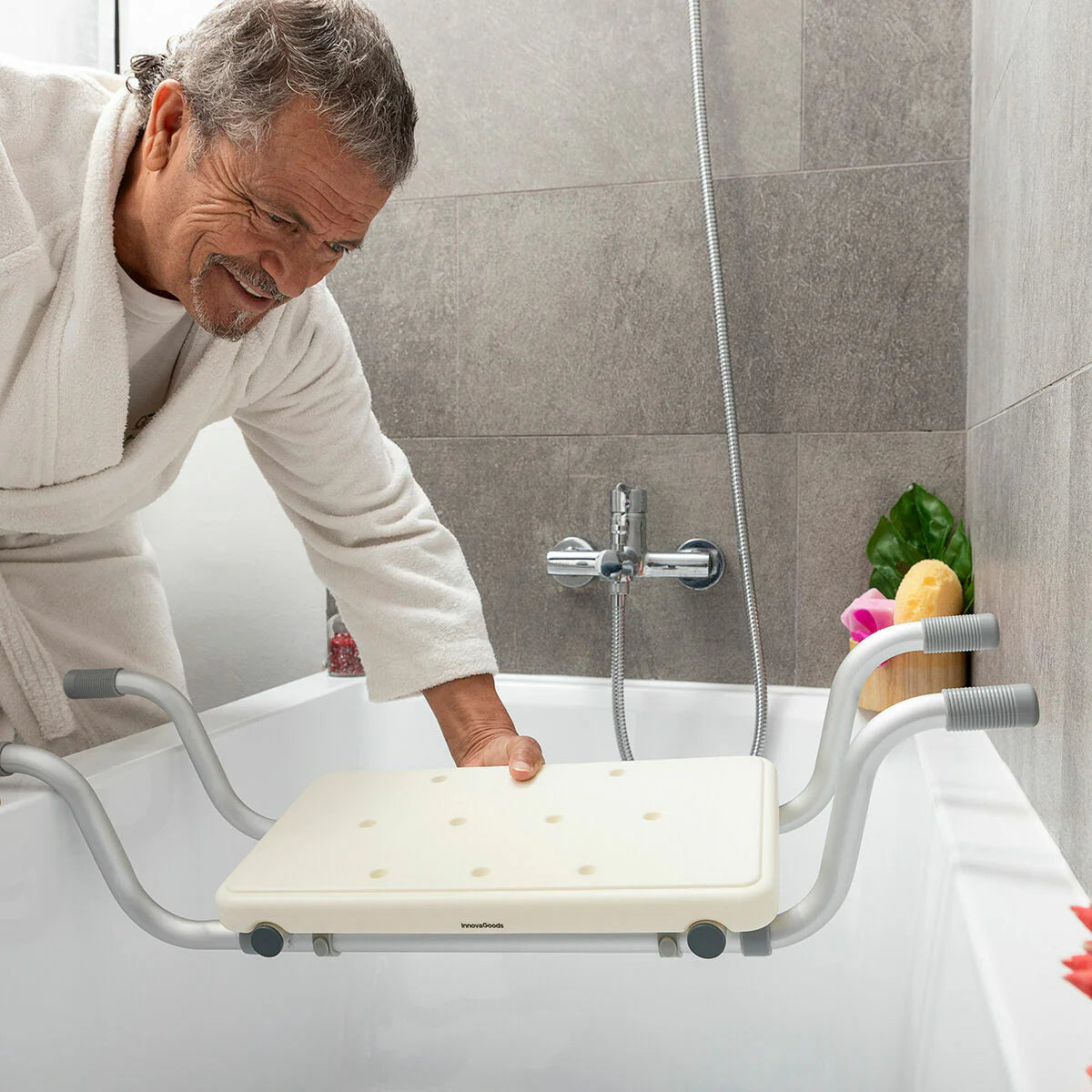 InnovaGoods Seburett Badewannensitz 74–83 cm – 2in1, rutschfest, verstellbar