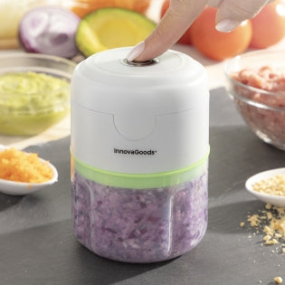 InnovaGoods Echoppie Mini-Zerkleinerer 250 ml – kabellos, 40 W, 3 Edelstahlklingen