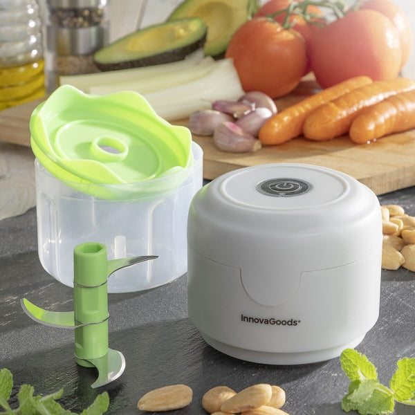 InnovaGoods Echoppie Mini-Zerkleinerer 250 ml – kabellos, 40 W, 3 Edelstahlklingen