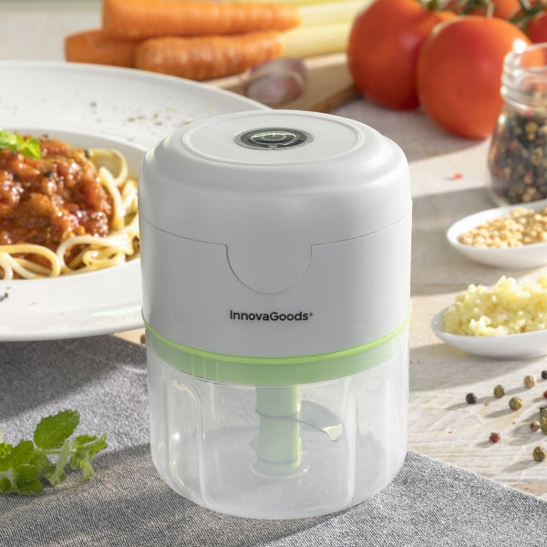 InnovaGoods Echoppie Mini-Zerkleinerer 250 ml – kabellos, 40 W, 3 Edelstahlklingen
