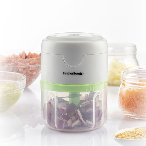 InnovaGoods Echoppie Mini-Zerkleinerer 250 ml – kabellos, 40 W, 3 Edelstahlklingen
