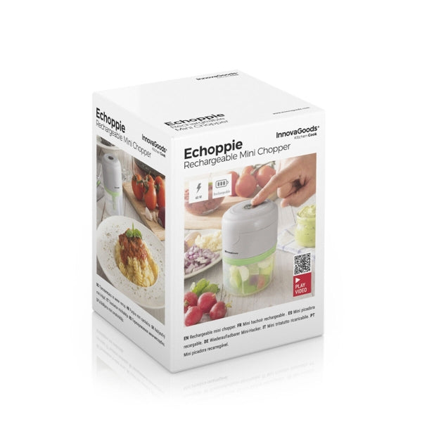 InnovaGoods Echoppie Mini-Zerkleinerer 250 ml – kabellos, 40 W, 3 Edelstahlklingen