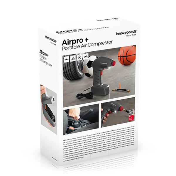 InnovaGoods AirPro+ LED-Kompressor 12V 100W – Kompakt, Tragbar, Multifunktion